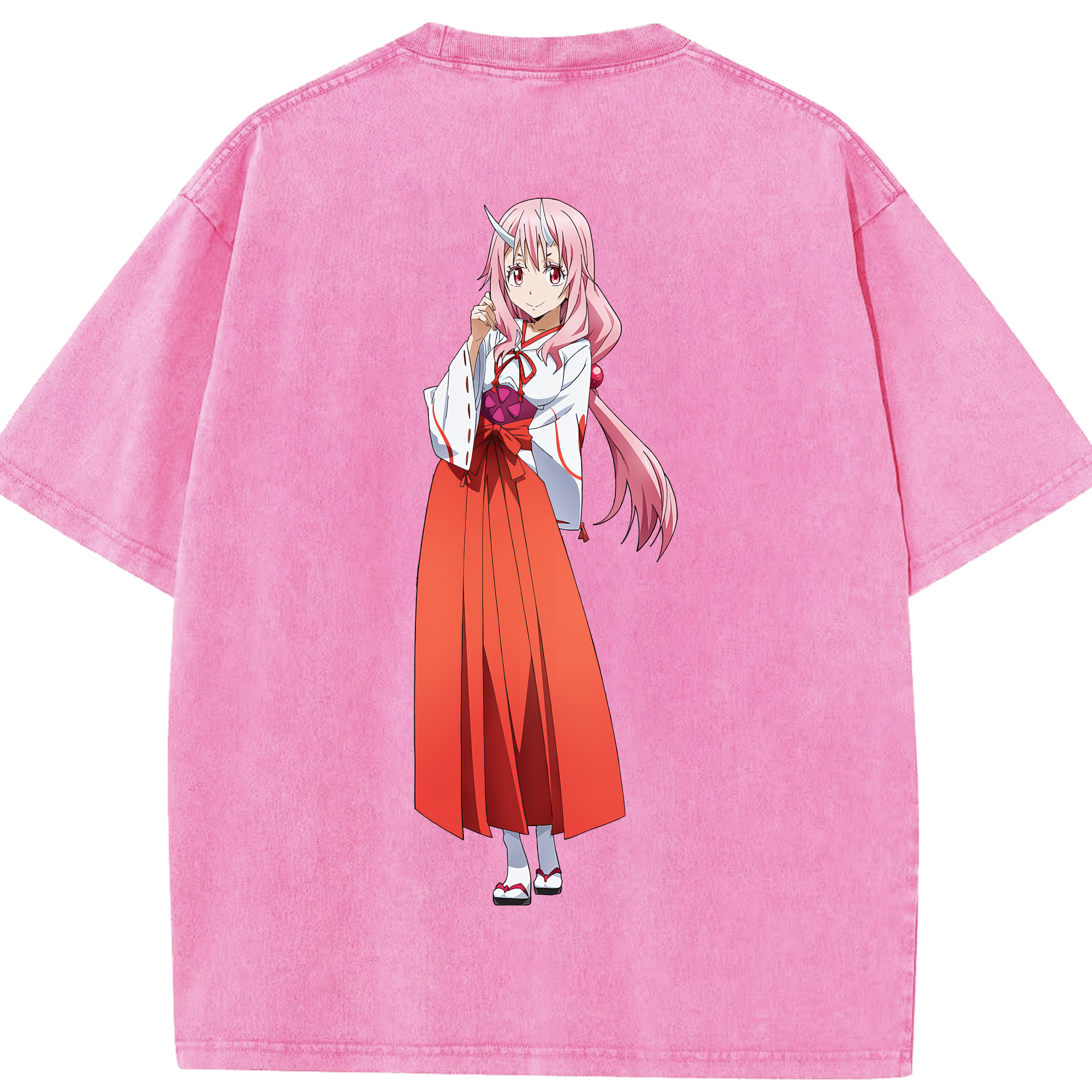 （画像用） 転スラ Regarding Reincarnated to Slime 綿100% ヴィンテージ風 半袖Tシャツ（背面プリント）